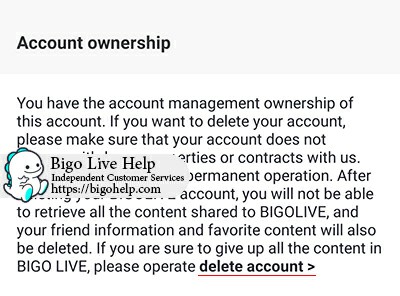 3. Scroll down to the Account ownership section. And click on delete account.